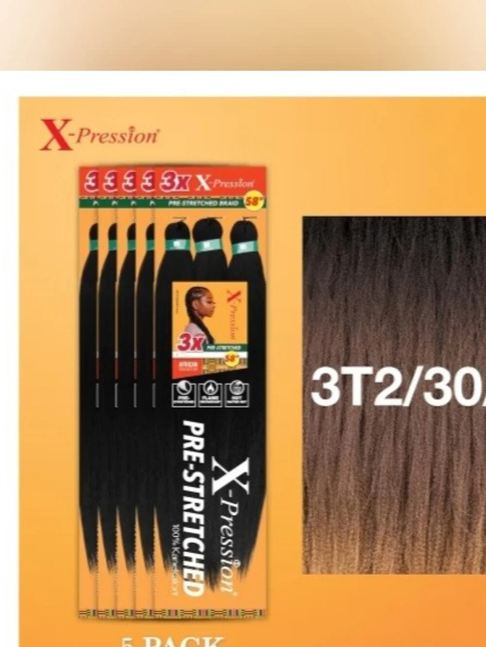 Sensationnel X-pression 3T2/30/27 Prestretched 58